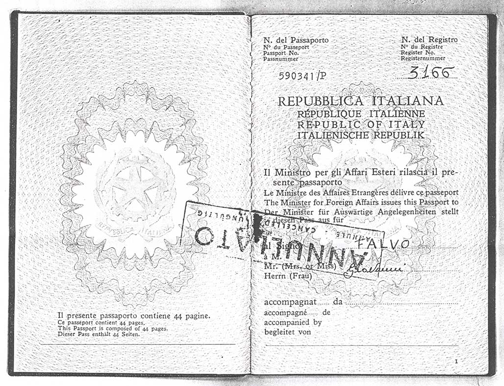 Another passport photo page showing immigration stamps.