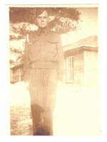 Leland as a young soldier, standing at attention for camera.