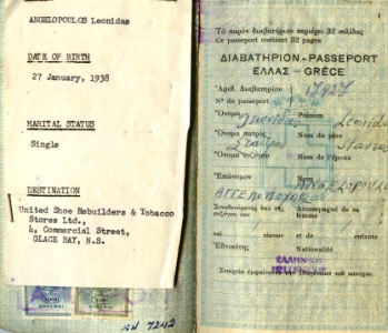 Photocopy of a Greek passport showing the photo.
