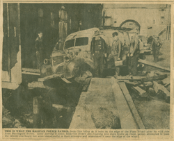 Old newspaper article showing the damage suffered during the wartime riots in Halifax.