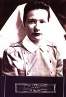 Portrait of young Vera wearing an army nurse’s uniform.