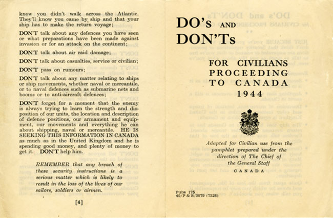 A list of Do’s and Don’ts for civilians proceeding to Canada.
