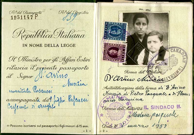 D'avino - photo page of passport.