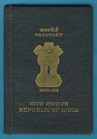 Cover of a passport reading Republic of India.