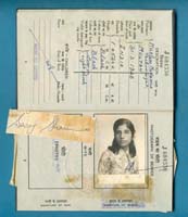 Indian passport photo page of Saroj Sharma.