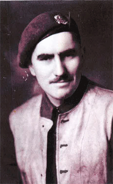 Portrait of young Arthur wearing a military beret.