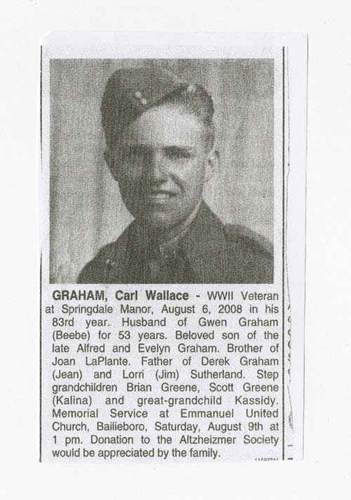 Obituary of an 83 year old man, the image is of him as a young man in military uniform.