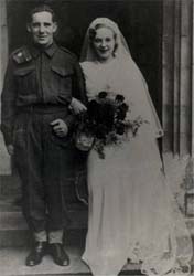 Old photograph of George and Ada on their wedding day.