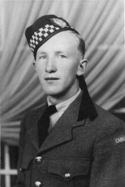 Portrait of young Herman in military dress and cap.