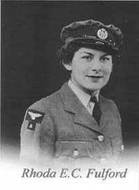 Portrait of young Rhoda in uniform and cap.