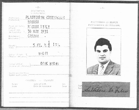 Black and white photo of passport