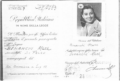 Black and white photo of passport