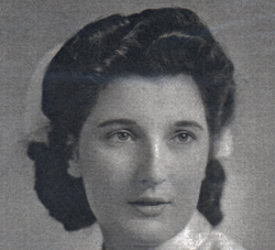 Old photo of young Gladys in nursing cap.