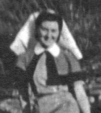 Blurred photo of young Gladys, wearing a habit and wimple.