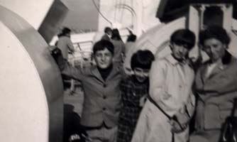 Family members pictured on board ship.
