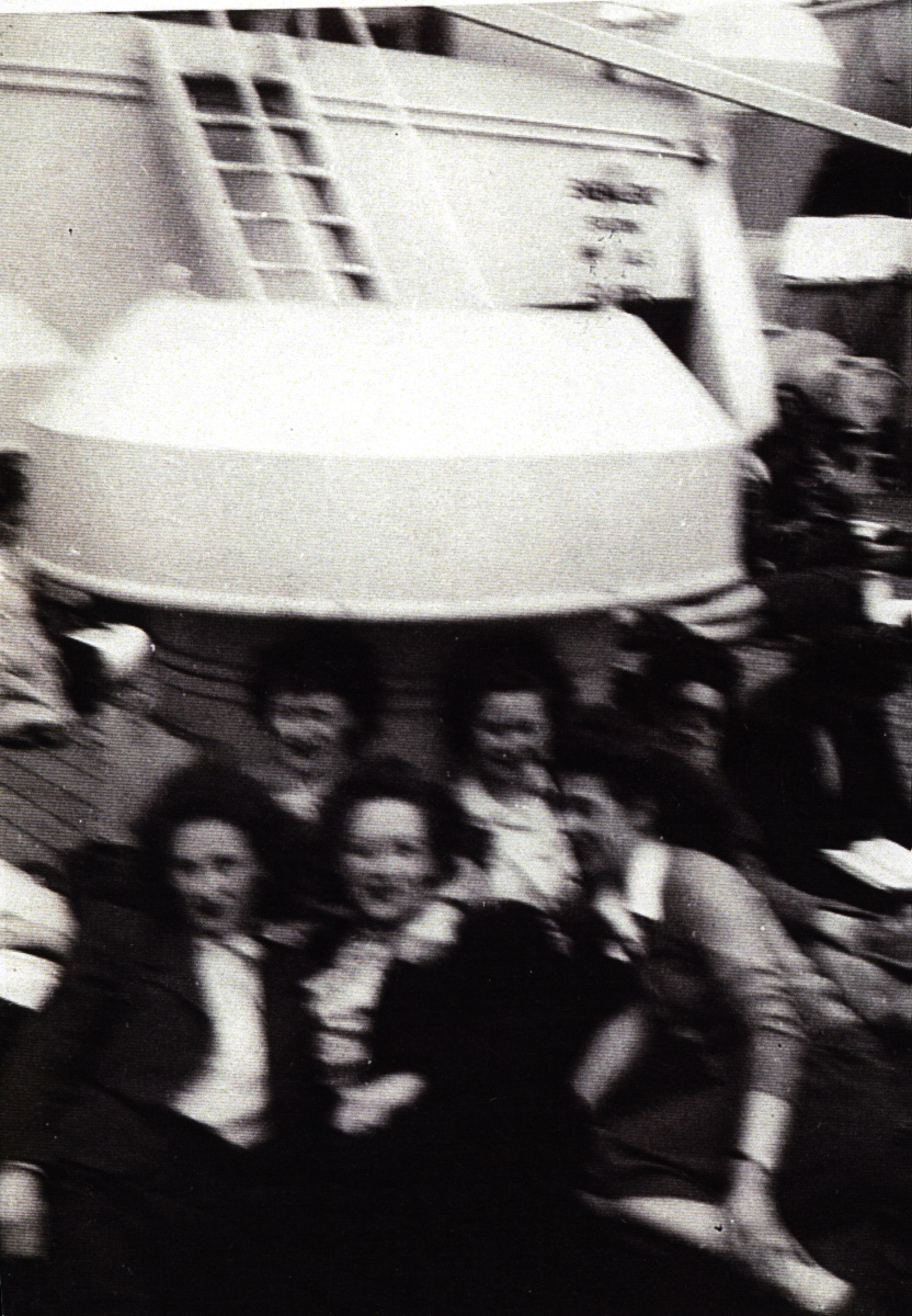 Several young people on deck of ship, Georgic