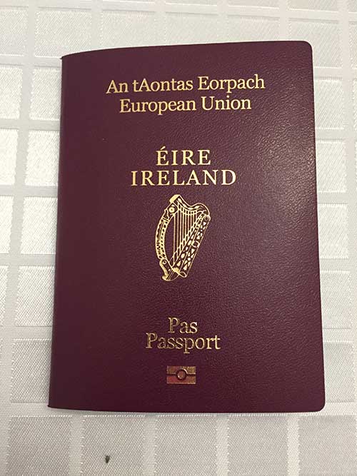 Irish passport photo.