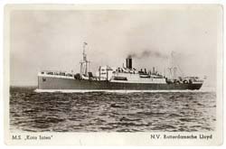 Old postcard showing the Kota Inten boat.
