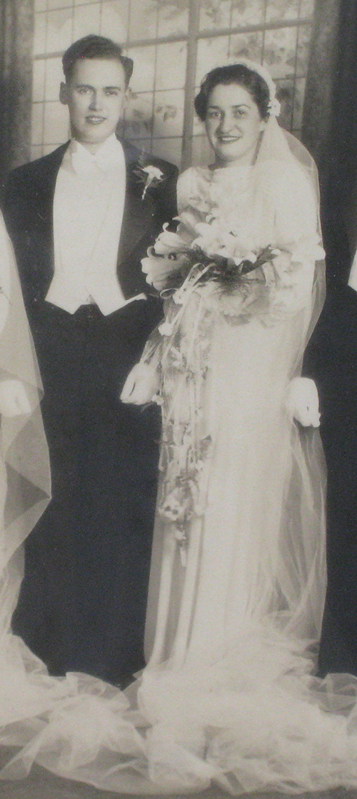 Donald Archibald and his wife on wedding day.