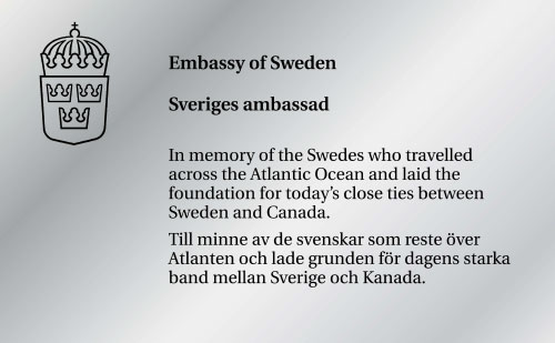 Embassy of Sweden plaque