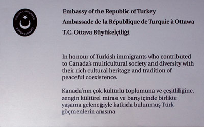 Embassy of the Republic of Turkey plaque